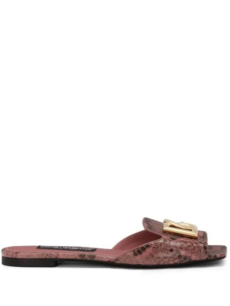 Dolce & Gabbana шлепанцы с логотипом DG, розовый