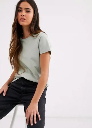 Шалфейно-зеленая футболка из органического хлопка с круглым вырезом ASOS DESIGN-Зеленый