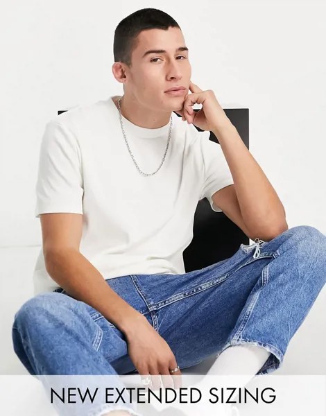 Белая футболка в рубчик ASOS DESIGN-Белый