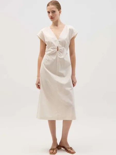 Платье миди с вырезом Ovs, цвет ivory white