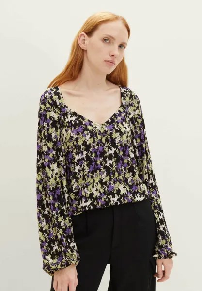 Блузка TOM TAILOR DENIM PRINTED, цвет lilac green flower print