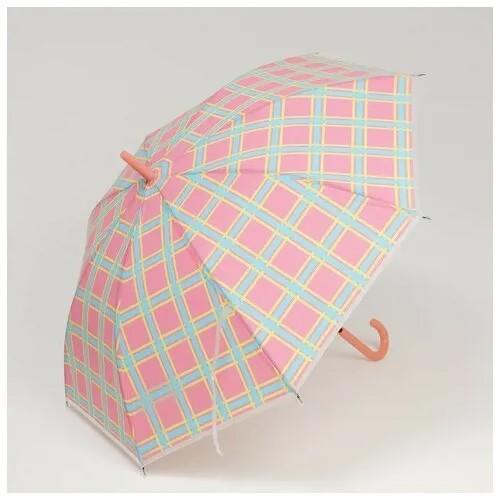 Зонт-трость Queen Fair, полуавтомат, 8 спиц, для женщин, розовый, мультиколор