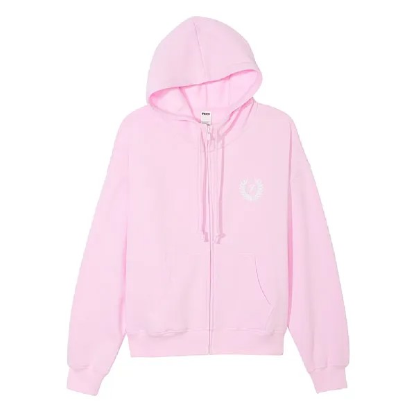 Толстовка Victoria's Secret Pink Everyday Fleece Relaxed Full-zip, светло-розовый