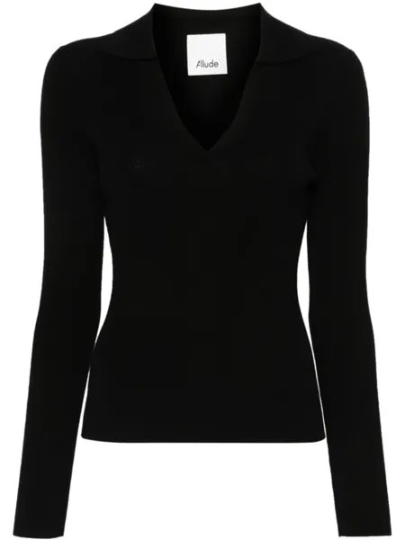 Allude трикотажный топ в рубчик, черный