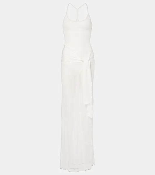 Прозрачное платье La Robe Maille Nodo Jacquemus, цвет off-white