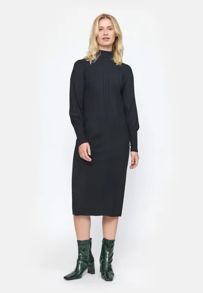 Трикотажное платье MORGAN ROLLNECK Soft Rebels, черный