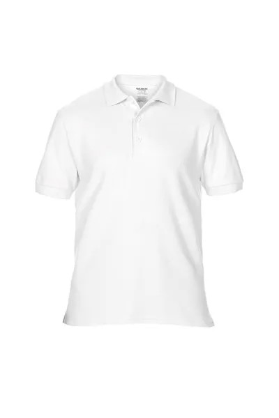 Хлопковая спортивная рубашка-поло с двойным пике премиум-класса Gildan, белый