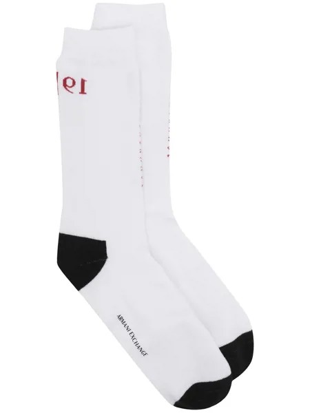 Armani Exchange stitched logo ankle socks