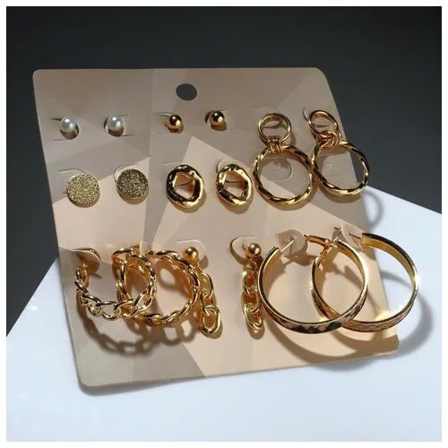 Серьги цепочки Queen Fair, пластик, искусственная кожа, золотой