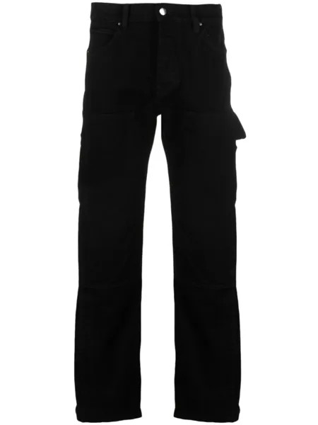 AMIRI прямые джинсы с эффектом потертости, черный