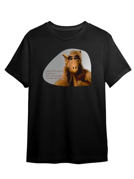 Футболка унисекс Каждому Своё Сериал Альф/Alf/Alien Life Form SRAF8 черная 5XL