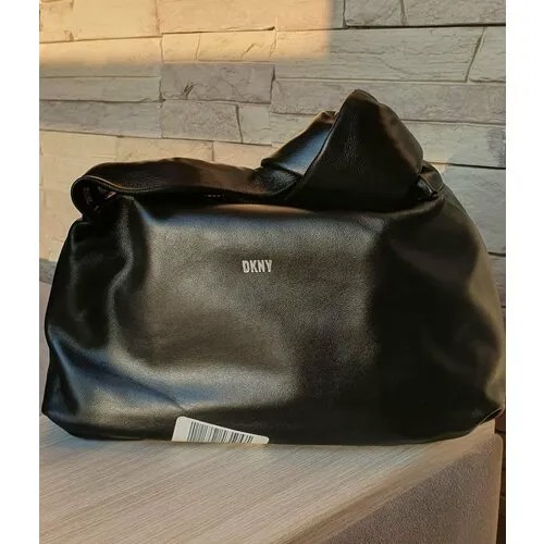 Сумка DKNY классическая, натуральная кожа, черный
