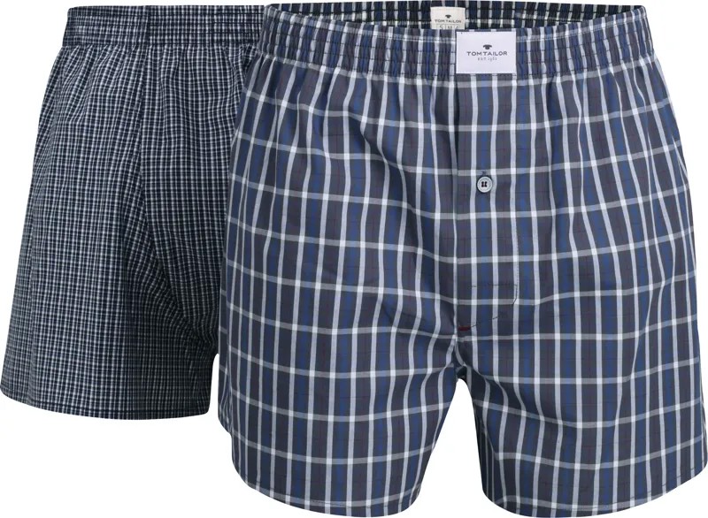 Трусы Tom Tailor Boxershorts 2er Pack, цвет grau blau kariert