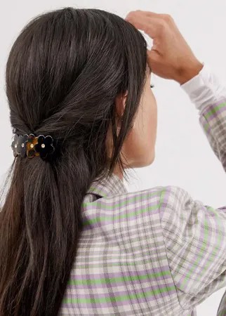 Черепаховая заколка для волос с цветочной отделкой Margherita-Коричневый