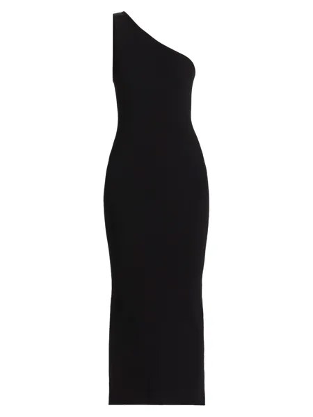 Платье макси в рубчик на одно плечо Totême, черный