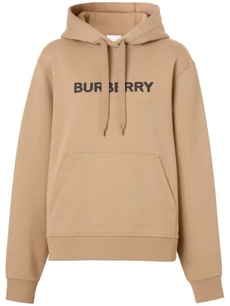 Burberry худи с кулиской и логотипом, нейтральный цвет