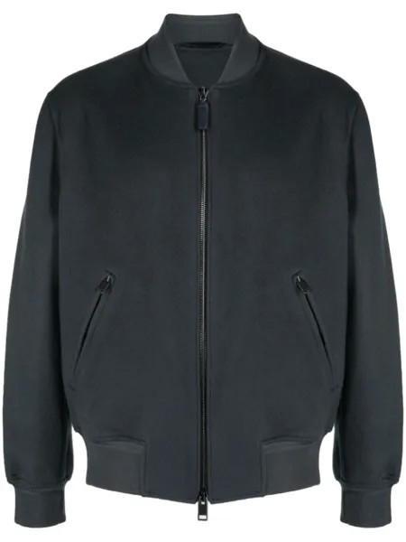 Brioni замшевый бомбер, синий