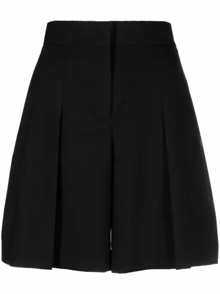 Pt01 pleated high-waist shorts