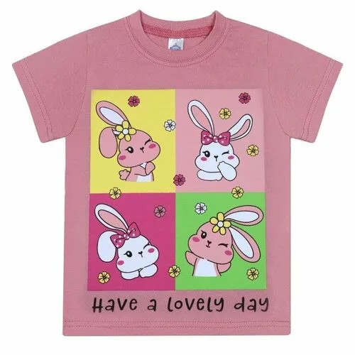 Футболка BONITO KIDS, хлопок, размер 86, коралловый, розовый