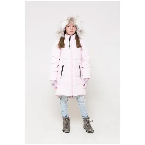 Зимнее стеганое пальто ВК 34049/1 УЗ Розовый 122-128