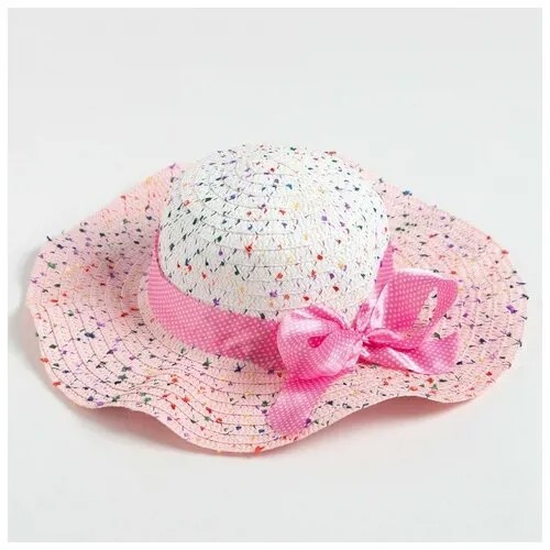Шляпа ELFRIO демисезонная, размер 56-58, розовый, белый