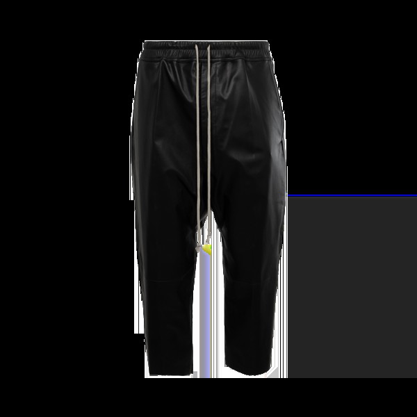 Брюки Rick Owens Leather Drawstring Cropped 'Black', черный