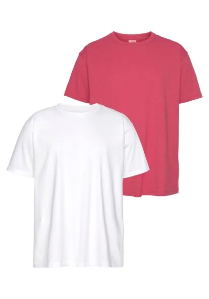 Футболка Fruit Of The Loom, розовый/белый