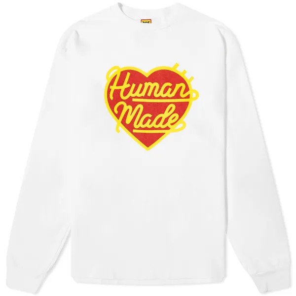 Футболка Human Made Long Sleeve Large Heart, белый