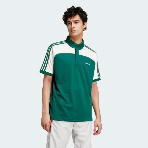 Поло Adidas '80S Premium Three Stripes Archive Mock Mesh Polo Shirt, цвет College Green