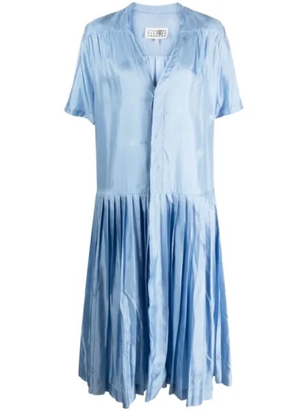 MM6 Maison Margiela платье миди с V-образным вырезом, синий
