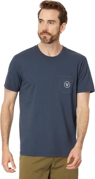 Футболка VISSLA Salty Stoke Premium Short Sleeve Pocket Tee, темно-синий