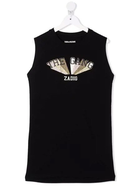 Zadig & Voltaire Kids платье-футболка с логотипом
