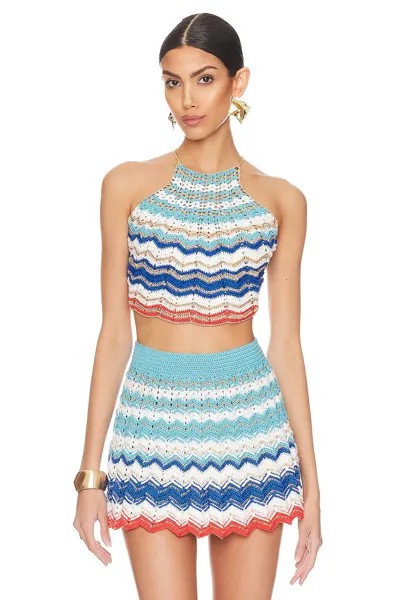 Топ My Beachy Side Hand Crochet Chevron Pattern Crop, цвет Multi