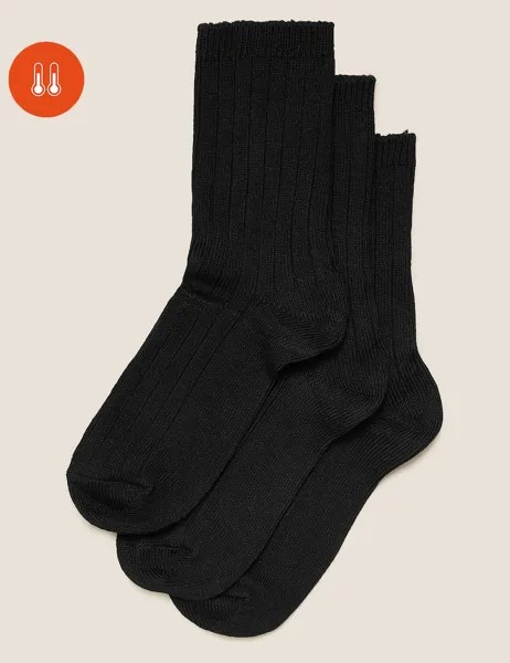 3 пары носков до щиколотки Thermal Sumptuious Soft Marks & Spencer, черный