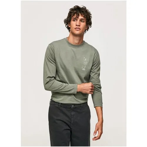 Лонгслив Pepe Jeans, хлопок, размер XL, зеленый