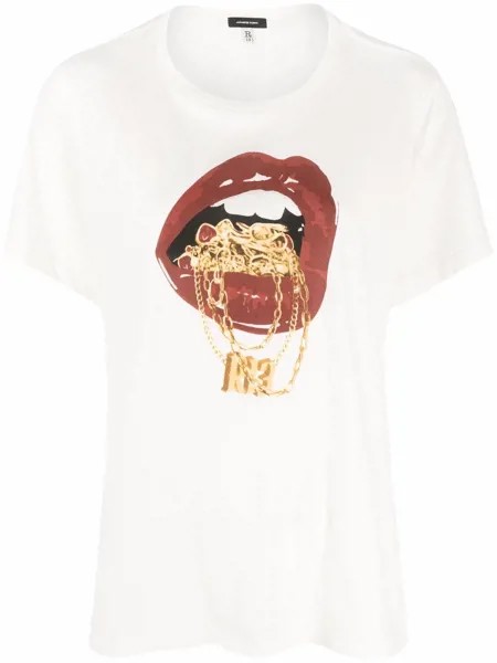 R13 Bling graphic-print round-neck T-shirt