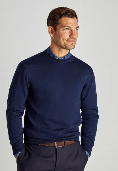 Вязаный свитер CREW ELBPTCH Façonnable, цвет marine blue