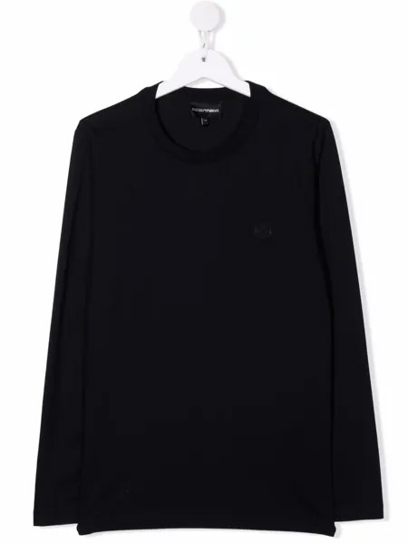 Emporio Armani Kids футболка с нашивкой-логотипом