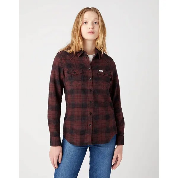 Рубашка Wrangler Reg Western Slim Fit, коричневый