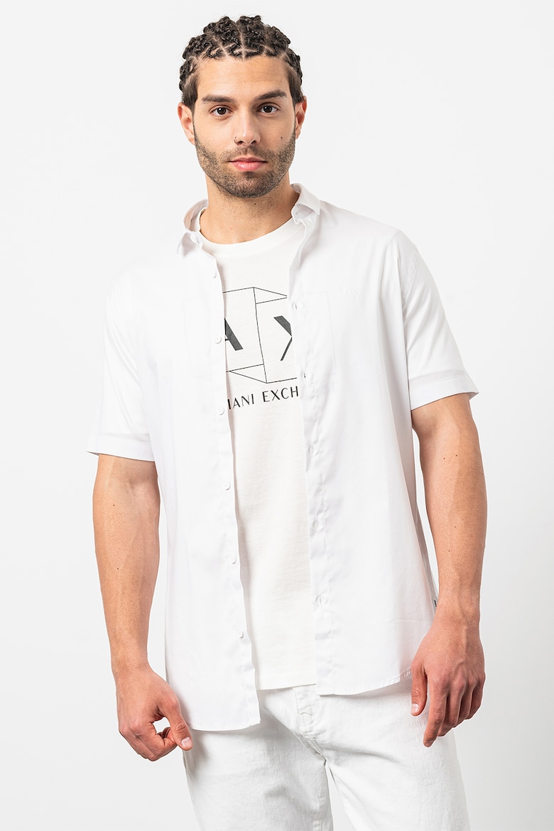 Рубашка с короткими рукавами Armani Exchange, белый