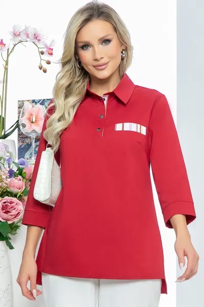 Рубашка женская LT Collection Руби бордовая 54 RU