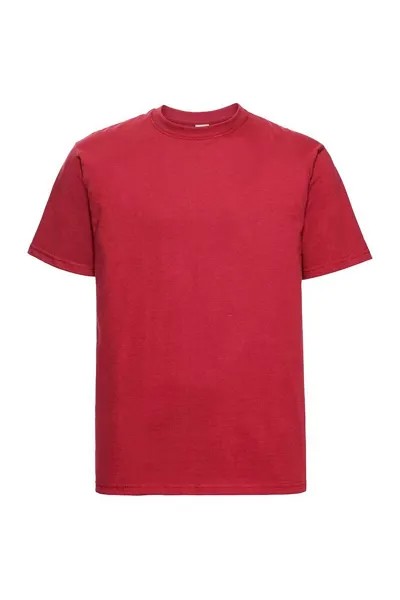 Классическая футболка с короткими рукавами европейского тяжелого веса кольцевого прядения Russell, красный
