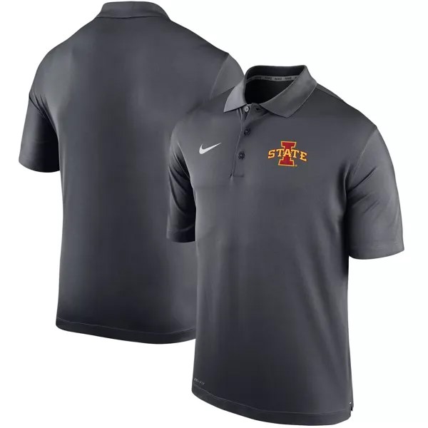 Мужская футболка-поло с логотипом антрацитового цвета Iowa State Cyclones Big & Tall Primary Varsity Performance Nike