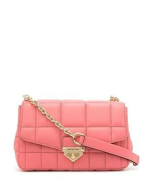 MICHAEL KORS Женская розовая стеганая кожаная сумка-пылесборник с сумкой на плечо Soho