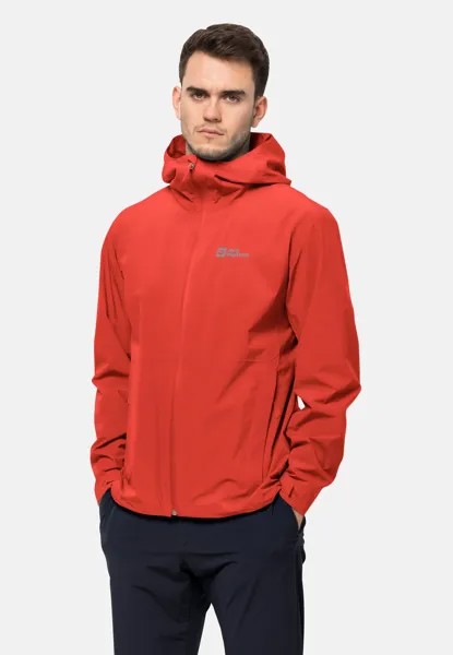 Дождевик/водоотталкивающая куртка PACK GO SHELL M Jack Wolfskin, цвет strong red