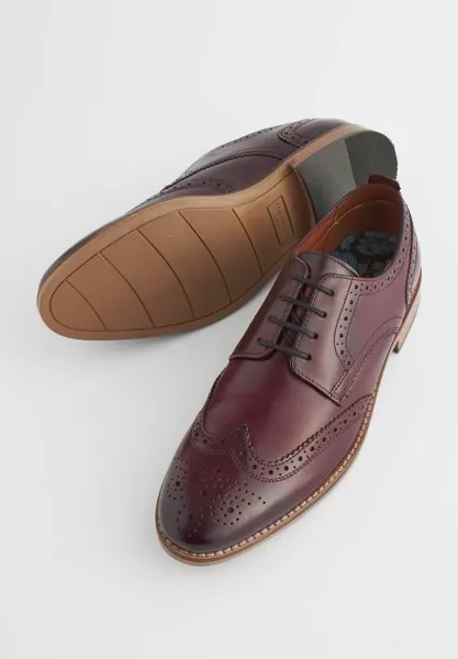 REGULAR FIT Contrast Brogues Fit Next, На шнуровке бордово-красный