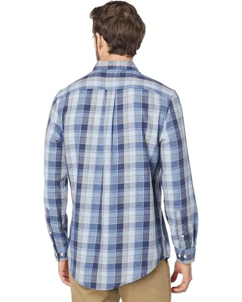Рубашка U.S. POLO ASSN. Long Sleeve Classic Fit Peached Heathered Twill Woven Shirt, цвет Stormy Seas Heather