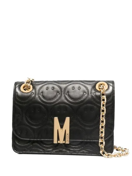 Moschino стеганый клатч с логотипом M