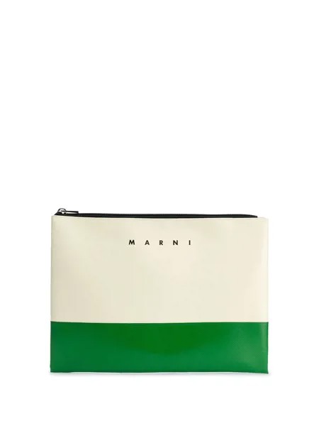 Marni двухцветный клатч с логотипом