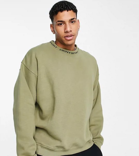 Зеленый свитшот с логотипом на горловине DKNY Sport-Зеленый цвет